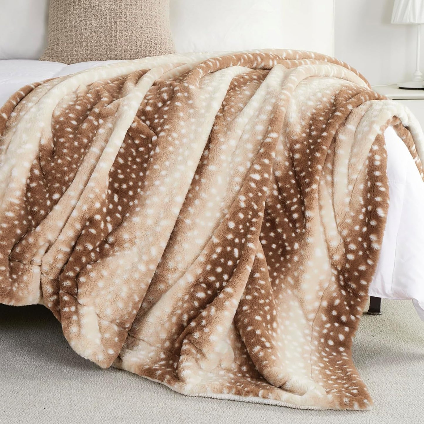 Cozy Faux Deer Print Blanket