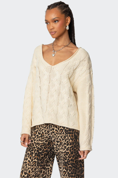 Oversized Luxe Cable Knit Sweater