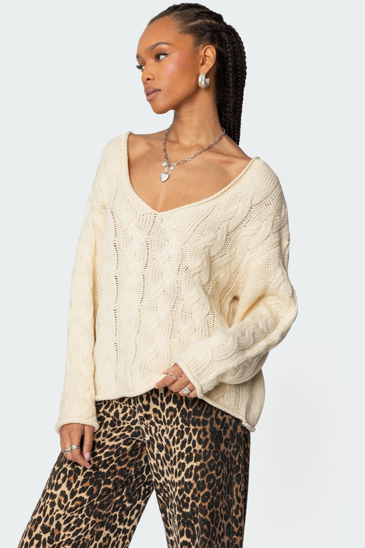 Oversized Luxe Cable Knit Sweater