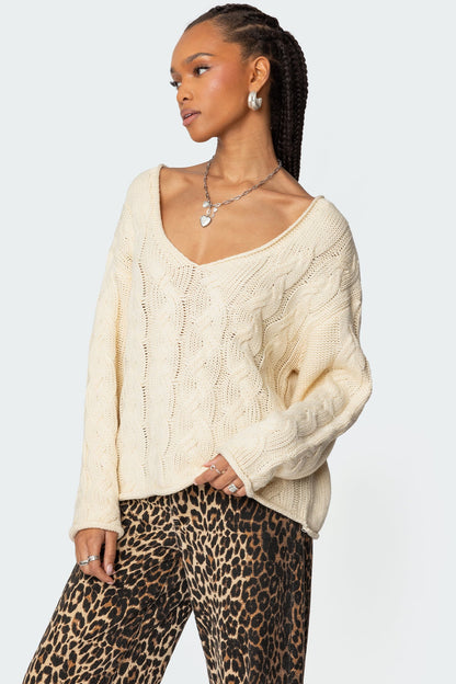 Oversized Luxe Cable Knit Sweater